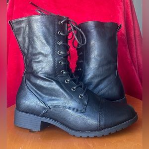 Black lace up boots